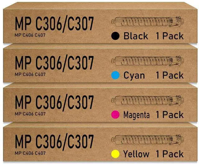 Main image of Remanufactured MP C306 C307 C406 C407 Toner Cartridge Replacement for Ricoh 842091 842092 842093 842094 for MP C306 MP C307 MP C406 MP C407 Printer (4 Pack, BK/C/Y/M)