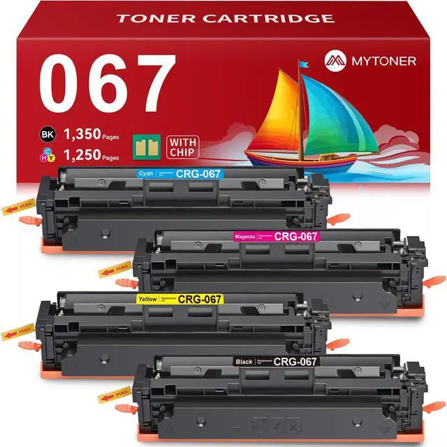 Main image of 067 Toner Cartridge Set 4 Pack for MF656Cdw MF654Cdw LBP632Cdw | With Chip, High Yield, Replacement for Canon 067H, Compatible with Color imageCLASS MF650C MF653Cdw LBP630C LBP633Cdw Printer