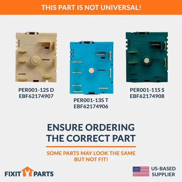 Alt view image 3 of 5 - EBF62174907 EBF62174902 EBF62174904 PER001-12LG D PER001-12S D Range Switch Rotary Fits for LG - Replace Part Numbers AP7225541 PS17631122 EAP17631122