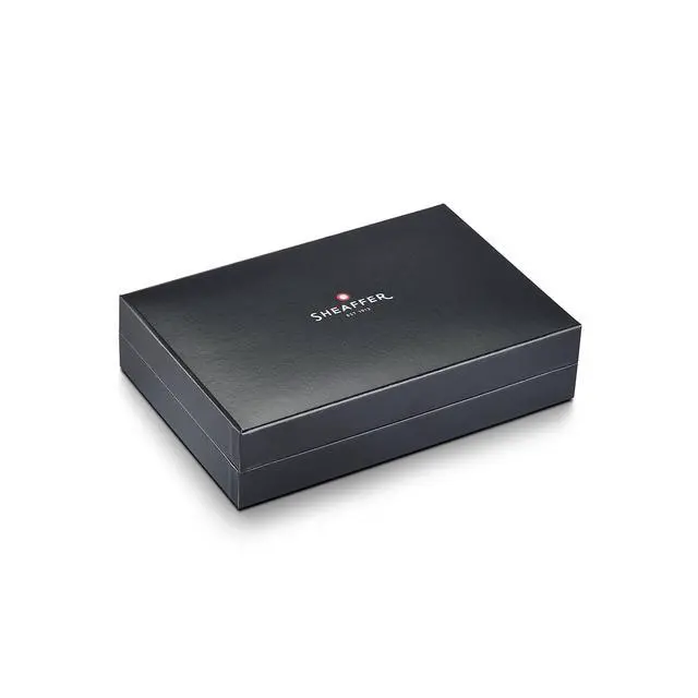 Alt view image 4 of 7 - Legacy 9064 Fountain Pen, Medium 14KT PVD Gold Inlaid Nib, Black Lacquer Finish with Chrome-Plated Trim, Includes Leather Pouch & Premium Gift Box