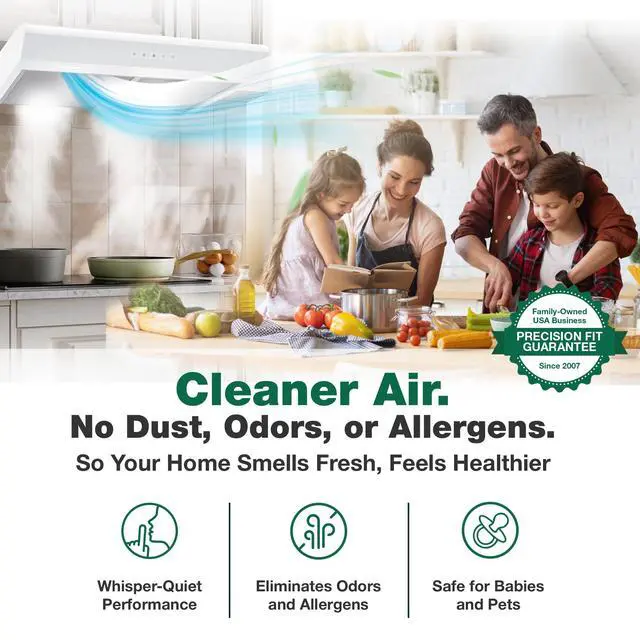 Alt view image 2 of 7 - Replacement Hood Filters Compatible With Nutone Part #ACCGSFHP2, 1-Year Supply Pre Filter Kit Parts -Models: HF 1.0, HF 2.0, HF 3.0, HF 3.1, HR 2.5 and HR 2.6 - by Think Crucial (1 Pack)