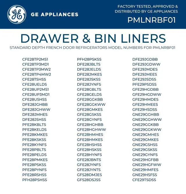 Alt view image 4 of 7 - Appliances Refrirator Drawer & Bin Liners with Microban for Standard Depth Refrirators Durable, Easy-Clean, Anti-Microbial Protection