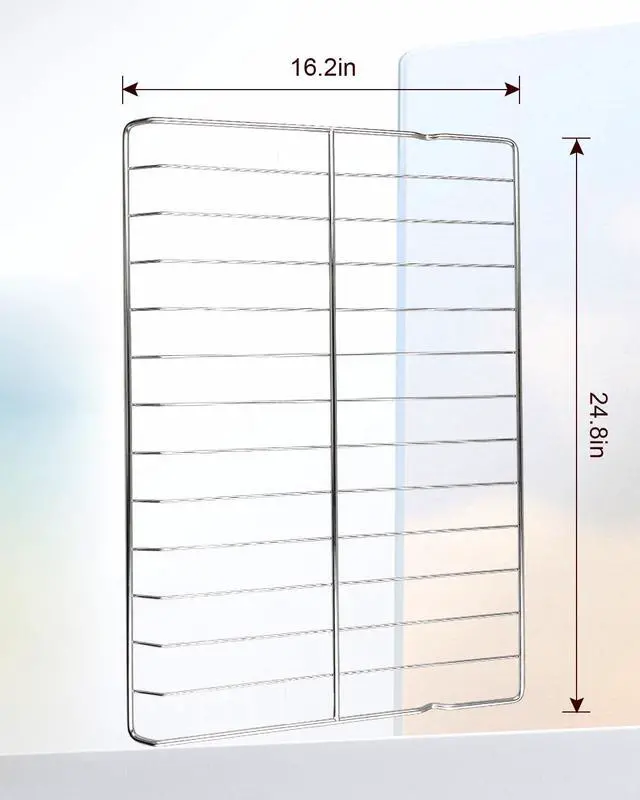 Alt view image 2 of 6 - MHL63411403 Oven Rack Fit for LG Range Stove LDG4313ST LREL6323S, 304 Stainless Steels Oven Wire Rack Baking Rack Replace MHL63411401 MHL63411402 MHL62112101, 24.8 x 16.2 Inch, 2 Pack