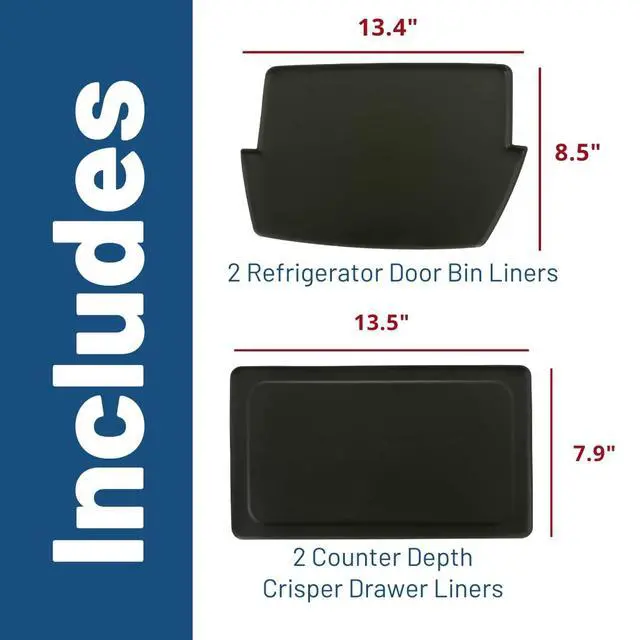 Alt view image 2 of 7 - Appliances Refrirator Drawer & Bin Liners with Microban for Counter Depth Refrirators Durable, Easy-Clean, Anti-Microbial Protection