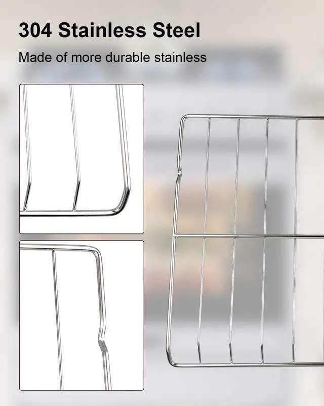 Alt view image 4 of 6 - MHL63411403 Oven Rack Fit for LG Range Stove LDG4313ST LREL6323S, 304 Stainless Steels Oven Wire Rack Baking Rack Replace MHL63411401 MHL63411402 MHL62112101, 24.8 x 16.2 Inch, 2 Pack