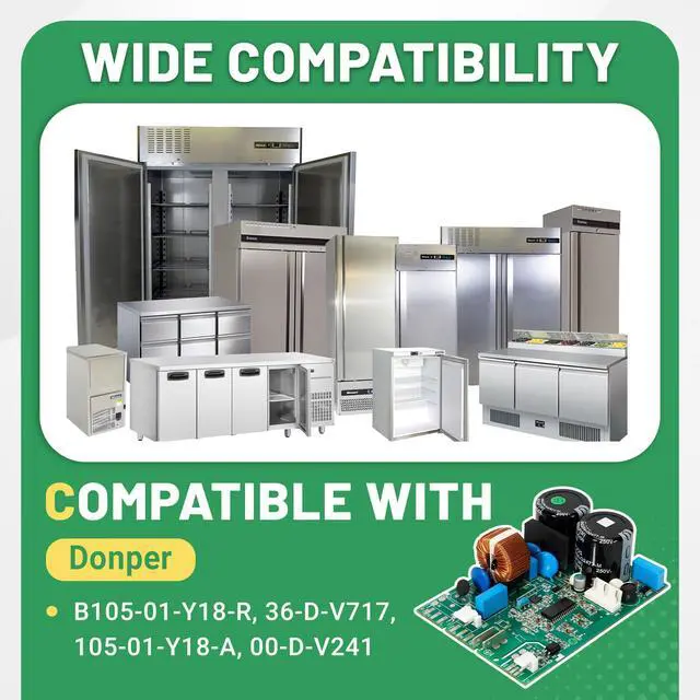 Alt view image 2 of 6 - Refrigerator Control Board Compatible with Donper 105-01-Y18-R 36-D-V717 105-01-Y18-A 00-D-V241 Fridge Freezer Parts, 100-127V 60Hz Fridge Circuit PCB