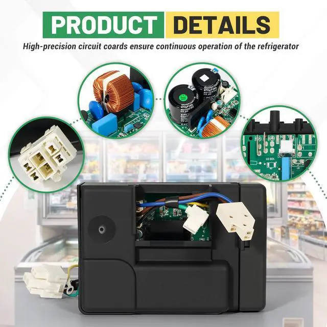Alt view image 6 of 6 - Refrigerator Control Board Compatible with Donper 105-01-Y18-R 36-D-V717 105-01-Y18-A 00-D-V241 Fridge Freezer Parts, 100-127V 60Hz Fridge Circuit PCB