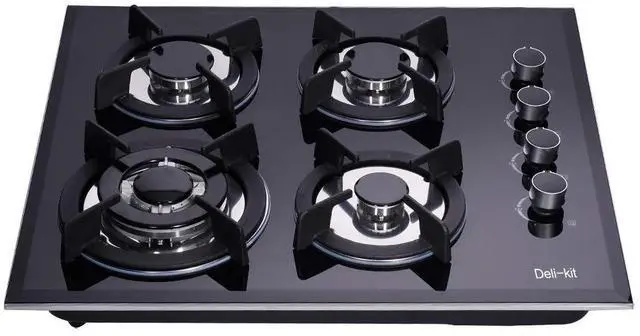 Main image of ® 24 inch Gas Cooktop Dual Fuel Sealed 4 Burners Tempered Glass Gas Cooktop Drop-in Gas Hob DK145-A01S Gas Cooker