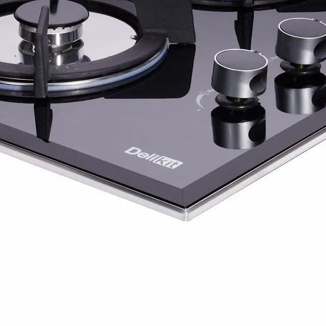 Alt view image 6 of 7 - ® 24 inch Gas Cooktop Dual Fuel Sealed 4 Burners Tempered Glass Gas Cooktop Drop-in Gas Hob DK145-A01S Gas Cooker