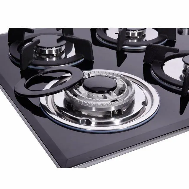 Alt view image 5 of 7 - ® 24 inch Gas Cooktop Dual Fuel Sealed 4 Burners Tempered Glass Gas Cooktop Drop-in Gas Hob DK145-A01S Gas Cooker