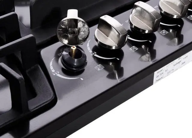 Alt view image 5 of 7 - 30 Inch Gas Cooktop Stainless Steel 5 Burners Stovetop Dual Fuel Gas Hob NG/LPG Convertible Gas Stove Top HF57013B Stainless Steel
