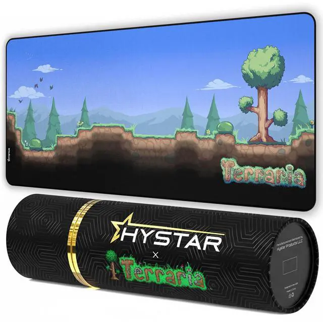 Main image of Terraria Extended Gaming Mouse Pad | 5mm Thick, Waterproof Surface, Smooth Polyester Fabric, and Natural Rubber Base (Overworld) (XXXL)