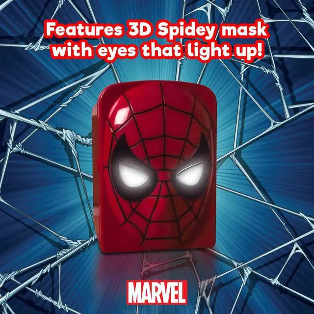 Alt view image 2 of 7 - Marvel Comics Spider-Man 4-Liter Mini Fridge Thermoelectric Cooler With Light-Up Eyes | Holds 6 Cans | Small Refrigerator Drink Cooler for Soda, Beer, Skincare