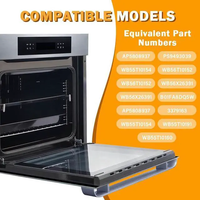 Alt view image 2 of 7 - WB56X22160 Range Oven Inner Door Glass for GE Range/Wall Oven/Electric Oven | Double-Layer Glass, Replacement Part Numbers WB55T10154, WB56T10152, WB56X26391, WB55T10191, 3379163