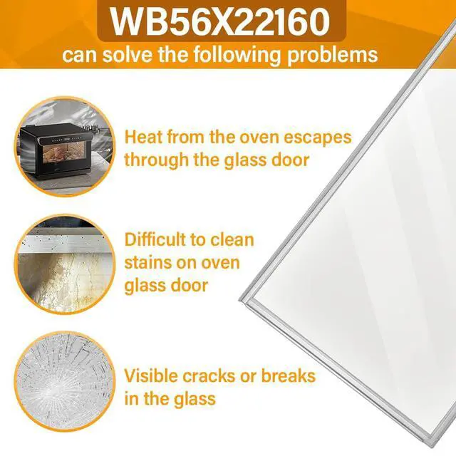 Alt view image 5 of 7 - WB56X22160 Range Oven Inner Door Glass for GE Range/Wall Oven/Electric Oven | Double-Layer Glass, Replacement Part Numbers WB55T10154, WB56T10152, WB56X26391, WB55T10191, 3379163
