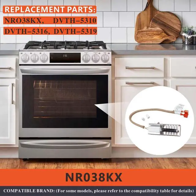 Alt view image 4 of 7 - NR038KX Gas Range Oven Ignitor for Thor HRG Griddle Series Exact Replacement DVTH-5310,DVTH-5316,DVTH-5319HRG3026HRG3080UHRG3031UHRG3618UHRG3609UHRG4804UHRG4808ULRG3001U HRG Series Models
