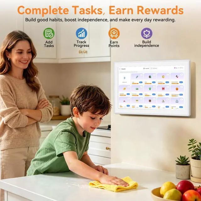 Alt view image 3 of 7 - 10.1-inch Smart Digital Calendar Interactive Touchscreen Family Planner with Chore Chart HD Display, Sync Calendars, Meal Planner & Task Reminders, No Subscription