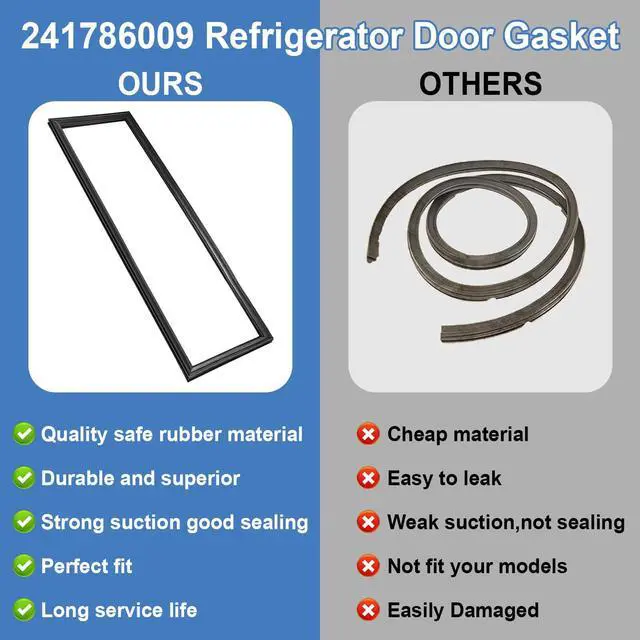 Alt view image 7 of 7 - Upgraded 241786009 Refrigerator Door Gasket Compatible with Frigidaire,Ken-more,Crosley, Electrolux,Replaces 241569805,5304439531,7241786001,Refrigerator Fresh Food Door Seal