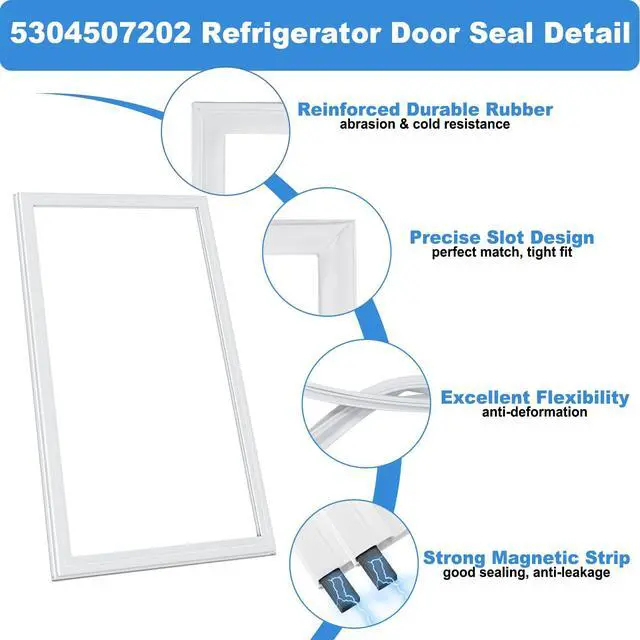Alt view image 5 of 7 - Upgraded 5304507202 Freezer Door Gasket Compatible With Frigidaire Kenmore Gibson Crosley White-Westinghouse Refrigerator Seal, Replaces 216522303 AP6037542 PS11770646, 49.21 x 26.92"
