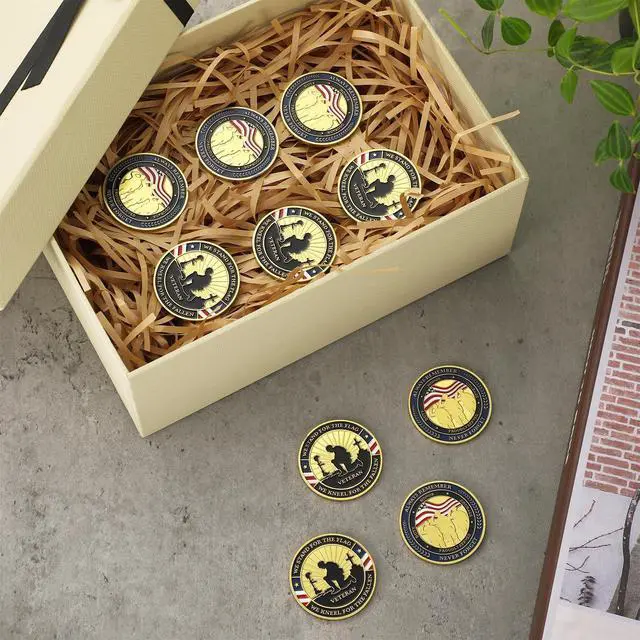 Alt view image 4 of 6 - 80 Pcs Military Challenge Coins Thank You for Your Service Veterans Appreciation Gift Coins Army Retirement Gifts 250th Gifts Coin for Men Veterans Day Presents Military Favors(Stylish)