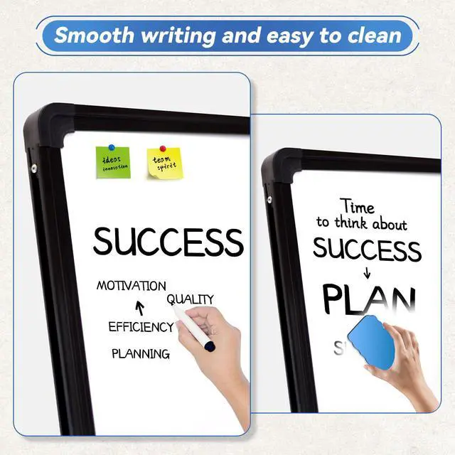 Alt view image 4 of 6 - Magnetic Whiteboard with Stand, 28"x20" Double Sided Dry Erase Board, Height Adjustable Flipchart Easel, Portable Foldable U Standing White Board for Home, Office, Restaurant, Classroom