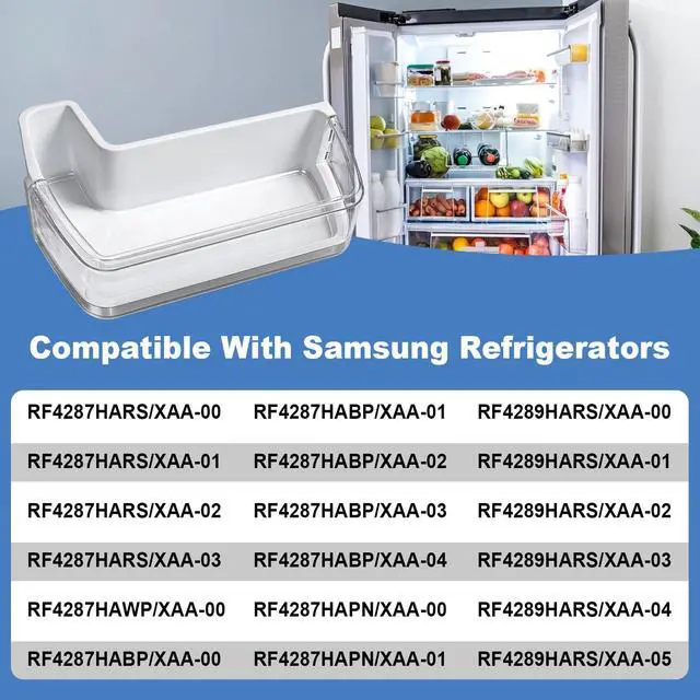 Alt view image 5 of 7 - DA97-08400A Refrigerator Left Door Shelf Bin, Replace DA97-08400B | DA97-08400C DA63-05384A EAP4175796, Fits Samsung RF4287HARS, RF4287HAPN, RF4287HAWP, RF4287HABP Fridge Door Shelf Bin