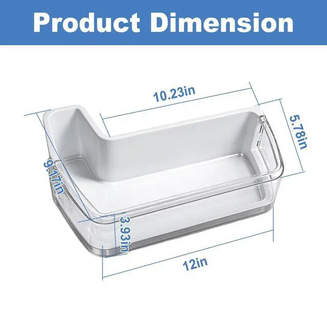 Alt view image 7 of 7 - DA97-08400A Refrigerator Left Door Shelf Bin, Replace DA97-08400B | DA97-08400C DA63-05384A EAP4175796, Fits Samsung RF4287HARS, RF4287HAPN, RF4287HAWP, RF4287HABP Fridge Door Shelf Bin