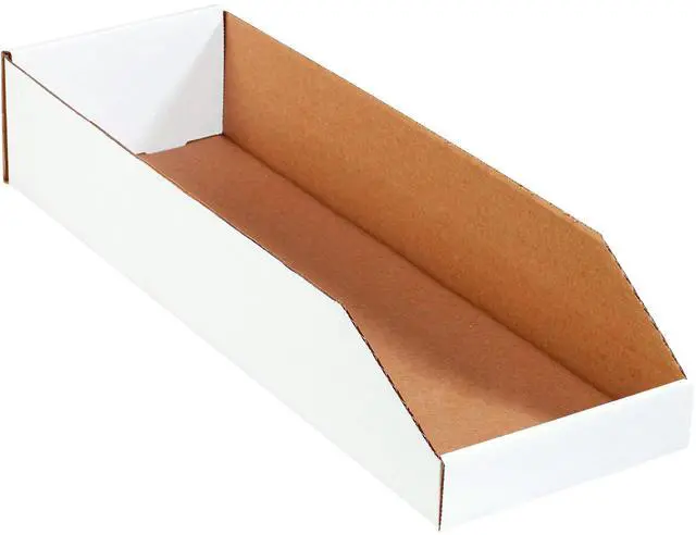 Main image of 8x24x4.5 Open Top Bin Boxes for Storage & Organization, 50-Pack | Open Top Bin Boxes 8"L x 24"W x 4.5"H Corrugated Cardboard for Storage & Organization, 50-Pack