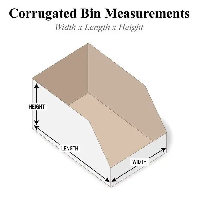 Alt view image 2 of 5 - 8x24x4.5 Open Top Bin Boxes for Storage & Organization, 50-Pack | Open Top Bin Boxes 8"L x 24"W x 4.5"H Corrugated Cardboard for Storage & Organization, 50-Pack
