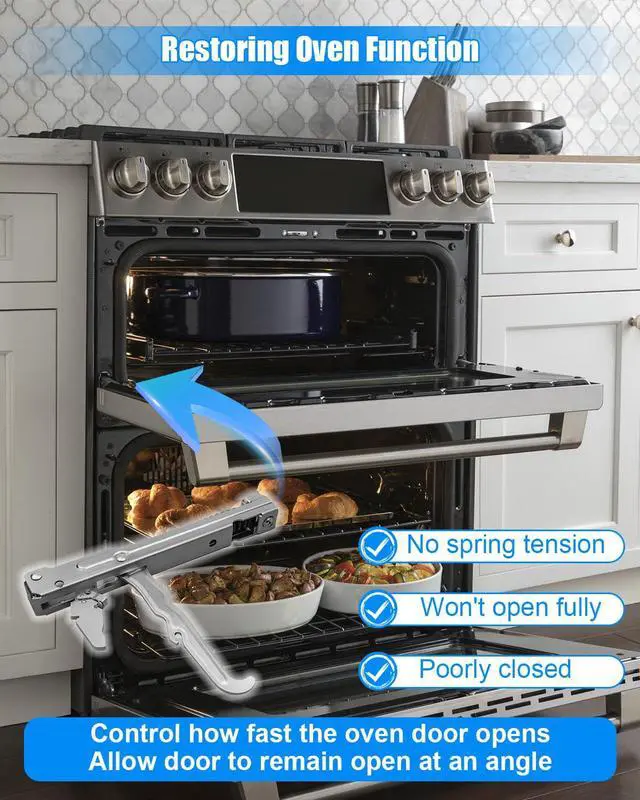 Alt view image 3 of 6 - 318024747 Oven Door Hinge Fit for Frigidaire Kenmore Sears Range, 2 Pack | Upgraded Stainless Steel Hinge, Replaces 318328010 318024715, Oven Replacement Hardware