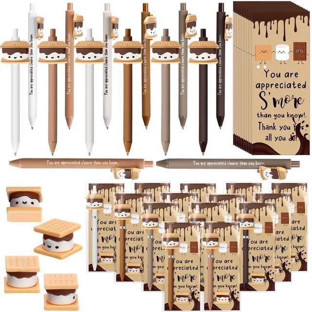 Main image of 96 Sets Teacher Gifts Bulk Back to School Inspirational Smores Marshmallow Pens Tags Thank You Party for Teacher Student Nurse Team Staff Employees Coworkers Groups Office
