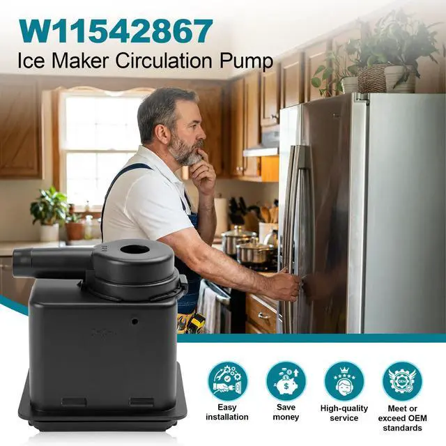 Alt view image 5 of 7 - W11542867 Ice Maker Circulation Pump for KitchenAid, Whirlpool, Kenmore; Replaces W11176264, W11325175, W10747426, W11439191