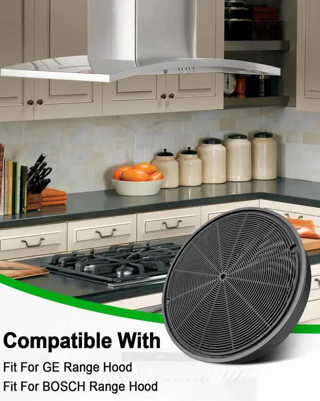 Alt view image 5 of 6 - JXCF72 Charcoal Filter Fit for GE BOSCH Range Hood JVW5301BJ1TS, 4 Pcs | Replace WB02X24842 HUIF06UC 11013078, for JVW5301EJ1ES JVW5301EJ2ES JVW5301FJ1DS, Carbon Filter