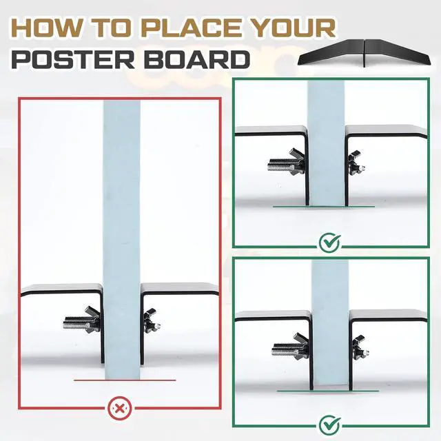 Alt view image 4 of 7 - 16 Pcs/4 Sets Spider Feet Board Sign Holder Base Adjustable Heavy Duty Metal Floor Mount Standing Sign Holder for Business Store Board Display Show (Base Only)