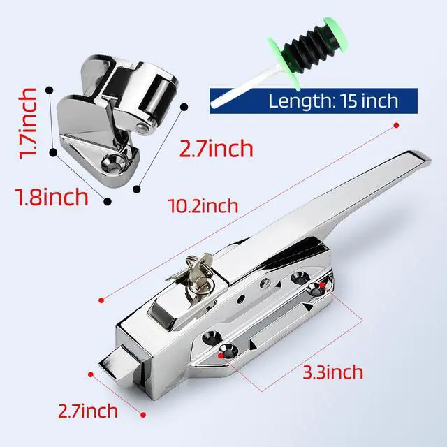 Alt view image 3 of 7 - Walk in Cooler Door Handle, Freezer Door Latch | Zinc Alloy Refrigerator Door Lock for Heavy Duty Commercial Freezer Laboratory