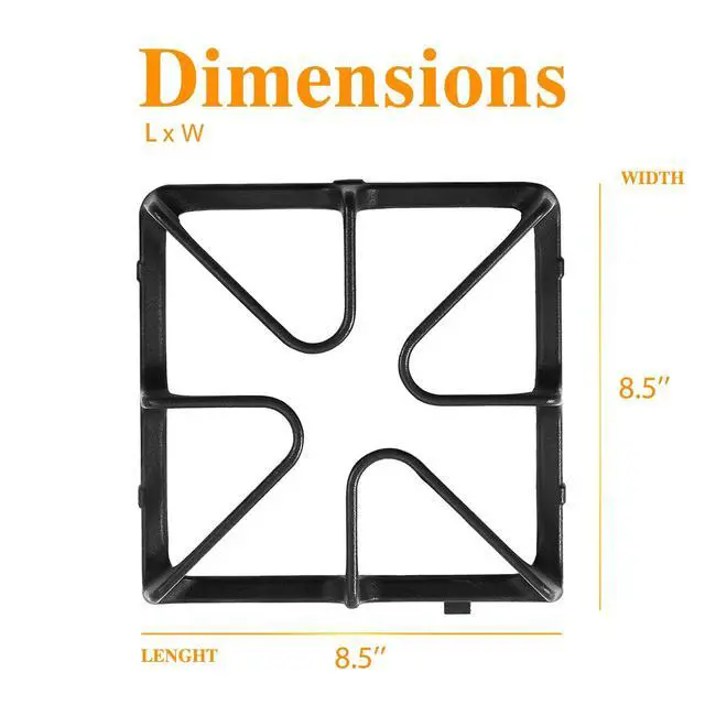 Alt view image 2 of 7 - WB31K10034 Burner Grates Replacement Parts for GE Gas Stove Grate 8.5x 8.5 Cast Iron Range Grate GE XL44 Surface Stove Top Grate General Electric Gas Range Cooktop Oven Burner Grate Square Rack