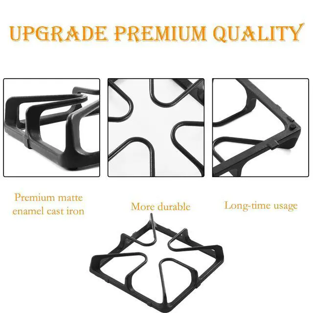 Alt view image 3 of 7 - WB31K10034 Burner Grates Replacement Parts for GE Gas Stove Grate 8.5x 8.5 Cast Iron Range Grate GE XL44 Surface Stove Top Grate General Electric Gas Range Cooktop Oven Burner Grate Square Rack
