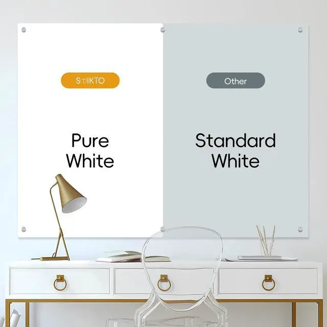 Alt view image 2 of 7 - Glass Whiteboard - Glass Dry Erase Board 48" x 36" Magnetic Pure White Board Glass Writing Board White Boards for Walls Wall Office Home