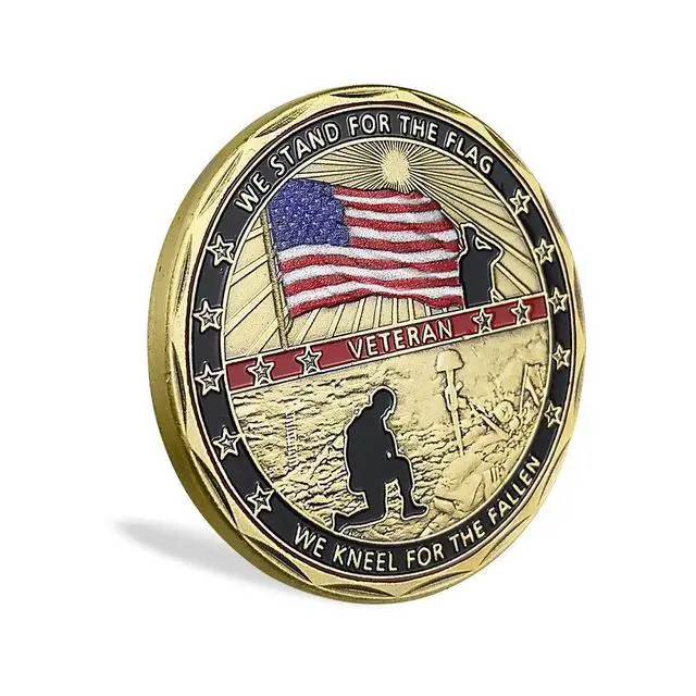 Alt view image 4 of 7 - 82 PCS US Military Challenge Coin Veteran Coin - Stand for The Flag, Kneel for The Fallen