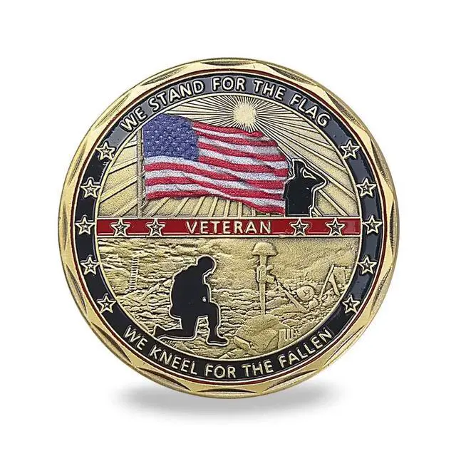 Alt view image 2 of 7 - 82 PCS US Military Challenge Coin Veteran Coin - Stand for The Flag, Kneel for The Fallen