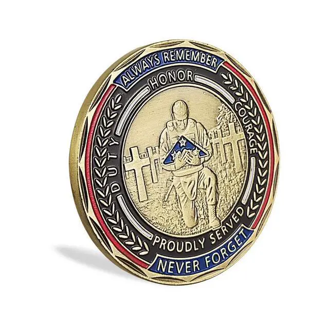Alt view image 6 of 7 - 82 PCS US Military Challenge Coin Veteran Coin - Stand for The Flag, Kneel for The Fallen