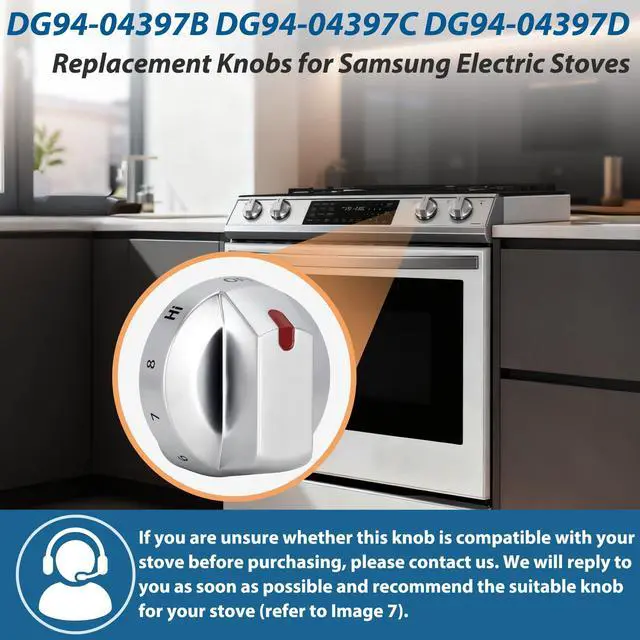 Alt view image 6 of 7 - DG94-04397D 3 Ring Burner knob DG94-04397C DG94-04397B for Samsung | NE63BB851112AA NE63BB871112AA Electric Stoves 2 Knobs Single Burner 1 knob Dual Burner 1 knob Triple Burner