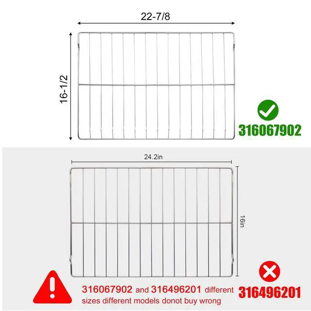 Alt view image 2 of 7 - UPGRAGED 316067902 Oven Rack Replacement for Frigidaire Kenmore Range Stove Oven Parts 316069800 23" x 16" 304 Stainless Steel Rack Flat Frigidaire Range Oven Wire Rack 2 Pack