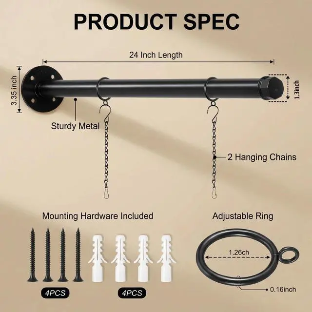Alt view image 2 of 7 - 2Pack 24'' Metal Sign Hanger Brackets with 4 Hanging Chains Heavy Duty Wall Mount for Outdoor & Indoor Signs, Hanging Sign Brackets for Shops, Blade Sign Bracket, Decorative Sign Hanger
