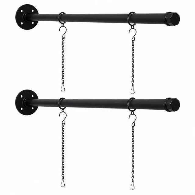Main image of 2Pack 24'' Metal Sign Hanger Brackets with 4 Hanging Chains Heavy Duty Wall Mount for Outdoor & Indoor Signs, Hanging Sign Brackets for Shops, Blade Sign Bracket, Decorative Sign Hanger