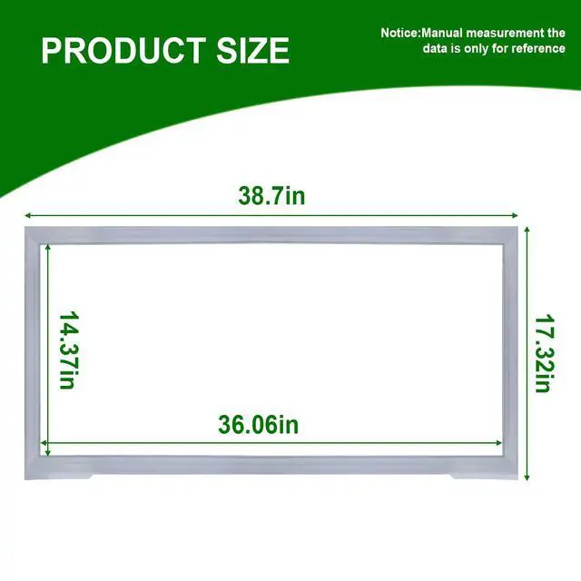 Alt view image 2 of 7 - 2 PACK 241778307 Fresh Food Door Gasket Replaces 1793667 AH3408461 (GRAY) | Compatible with Frigi-daire Kenmore Crosley and Electrolux Refrigerator Door Gasket
