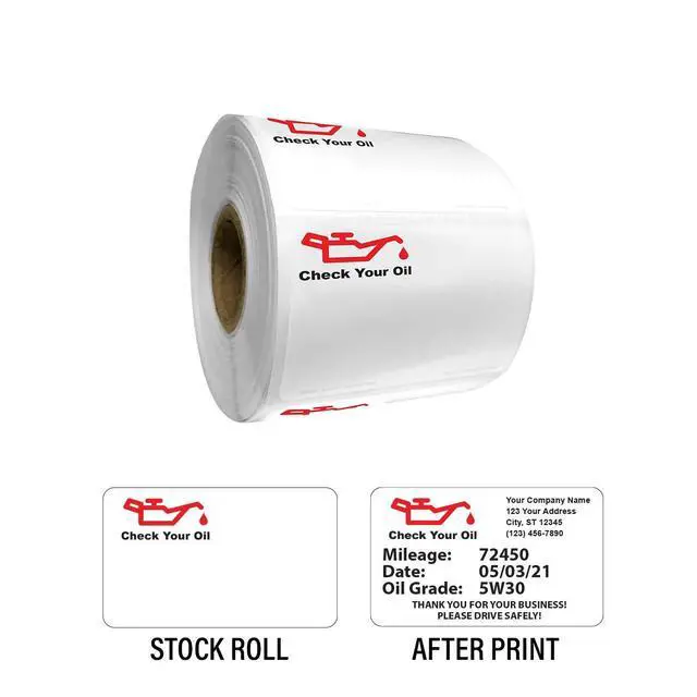 Alt view image 2 of 4 - Oil Can Stock Logo Labels, Compatible with Indy 2 PRO Printer, 500 Count
