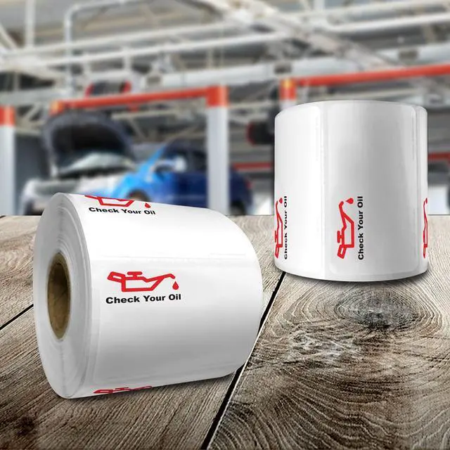 Alt view image 3 of 4 - Oil Can Stock Logo Labels, Compatible with Indy 2 PRO Printer, 500 Count