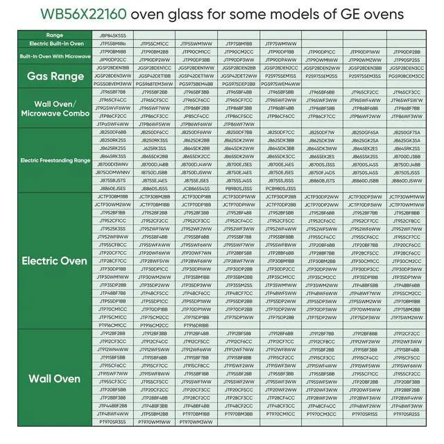 Alt view image 3 of 7 - WB56X22160 Range Oven Inner Door Glass Compatible with GE, Hotpoint, Kenmore Range - Replaces WB55T10154, WB56T10152, WB56X26391, AP5949162, 3283296 - Heat-Resistant Tempered Glass Replacement Part