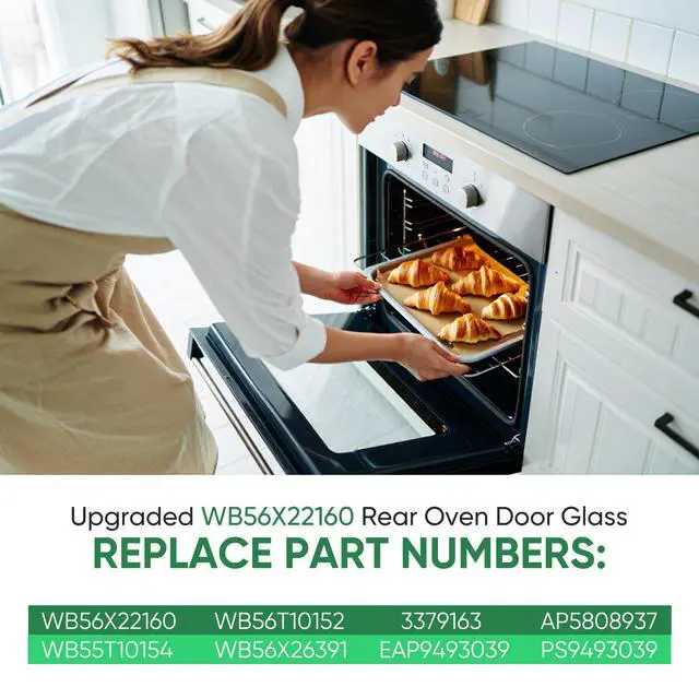 Alt view image 4 of 7 - WB56X22160 Range Oven Inner Door Glass Compatible with GE, Hotpoint, Kenmore Range - Replaces WB55T10154, WB56T10152, WB56X26391, AP5949162, 3283296 - Heat-Resistant Tempered Glass Replacement Part
